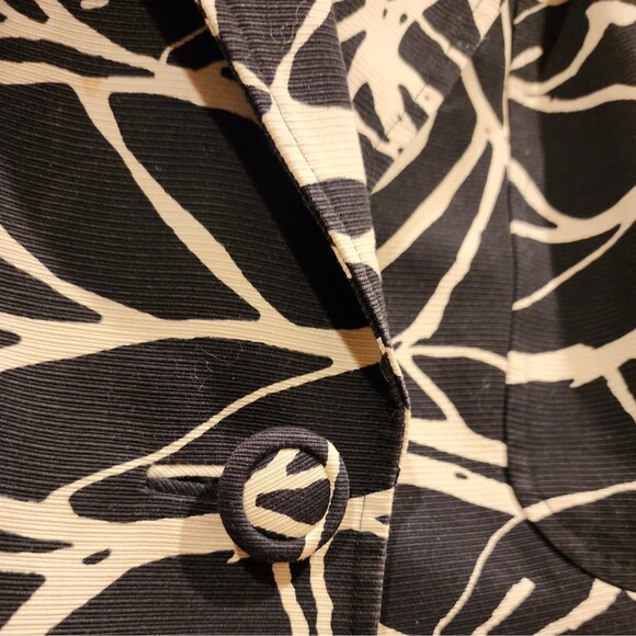 Anne Klein Jacket Blazer Womens Size 8 Black Tan 100% Cotton Career Office Cute - Picture 4 of 11